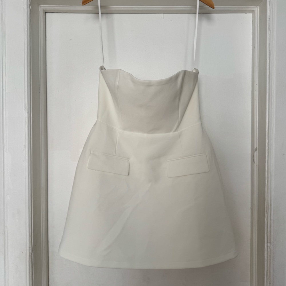OddMuse White Strapless Dress